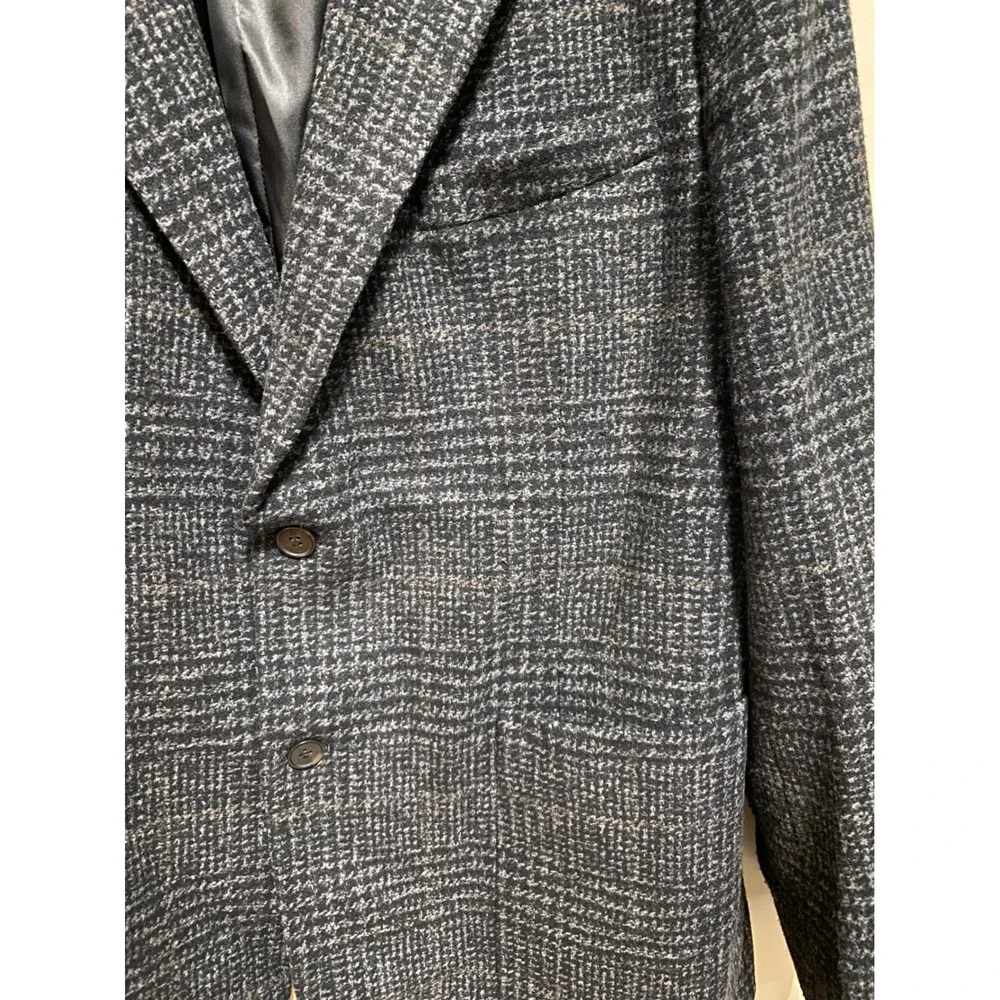 Banana Republic Tweed Blazer 48R Charcoal Wool Blend Sport‎ Coat Tailored